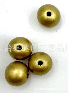 20mm 金色珠子饰品配件 散珠DIY手工木制圆木珠 100个/包