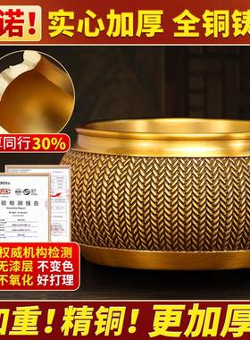 铜香炉供奉套装招财进宝财神佛具用品家用纯黄铜上香电蜡烛台果盘