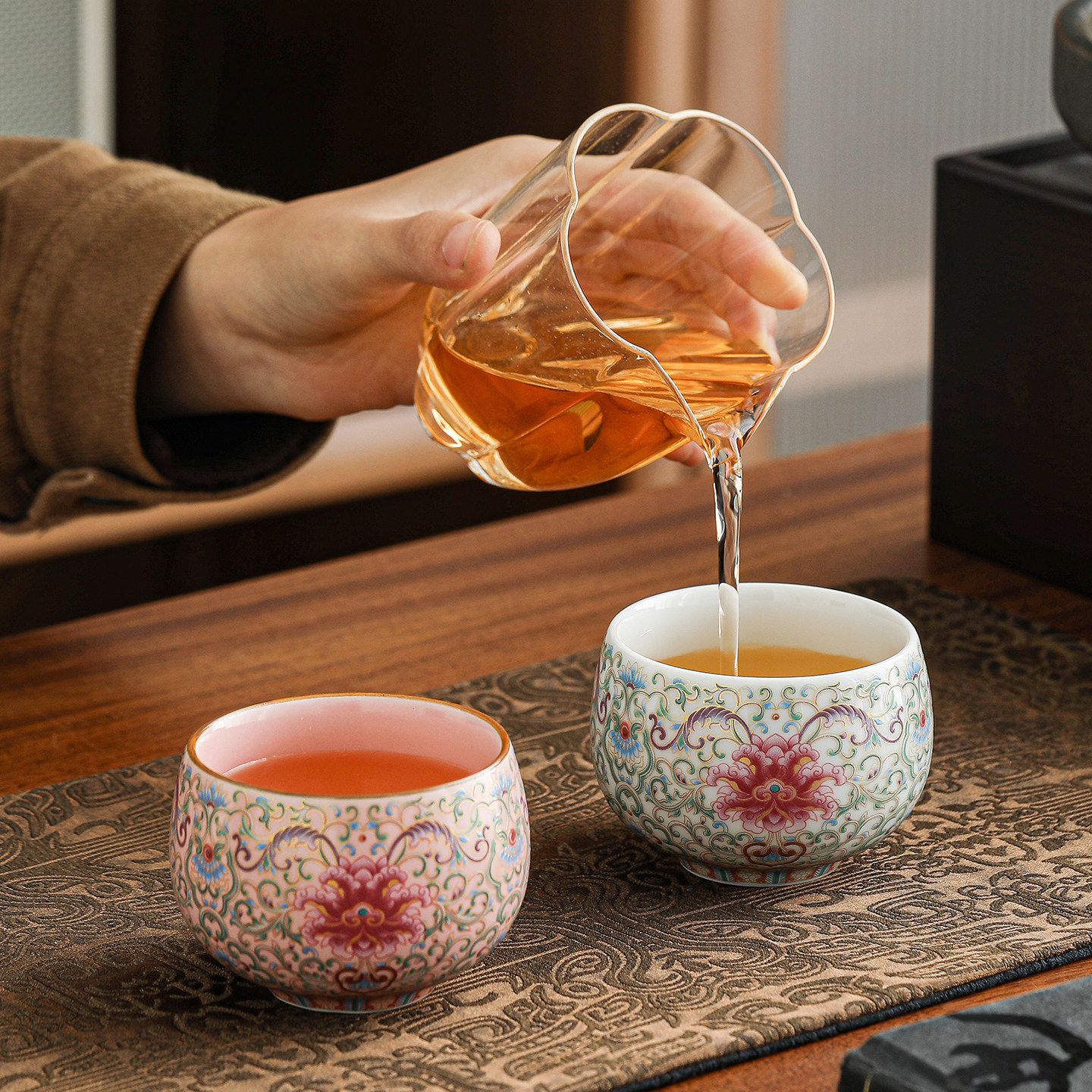 粉色汝窑主人杯家用茶杯情侣对杯水杯品茗杯节日送礼对杯青瓷杯子,淘宝优惠券,粉丝福利购,淘宝优惠卷