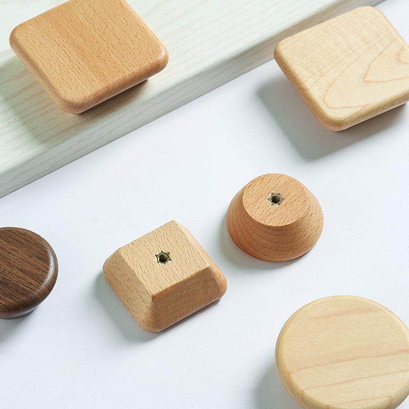 现代简约抽屉橱柜衣柜门实木拉手原木色榉木单孔圆形柜子木质把手,淘宝优惠券,粉丝福利购,淘宝优惠卷