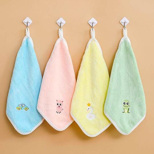 Kinderhandtuch, quadratisch, gesichtswäsche, haushalt, quadratisch, niedlicher cartoon, weicher und saugfähiger als reine baumwolle, baby-kindergarten