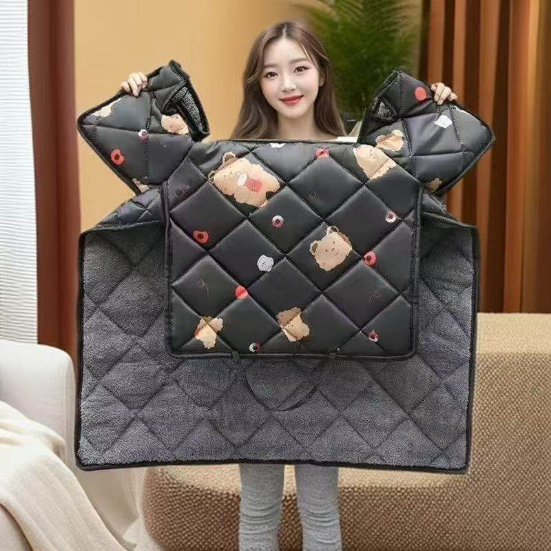 ST-电动车挡风秋冬防晒挡风罩加绒电瓶车骑行加厚防风罩