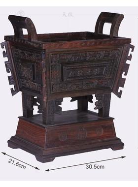 实木香炉大号玄关装饰开业送礼鼎盛千秋红木鼎摆件一言九鼎红酸枝