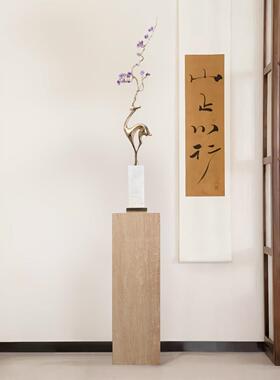 新中式玄关摆件客厅电视柜装饰品乔迁新居紫水晶梅花铜鹿落地摆件