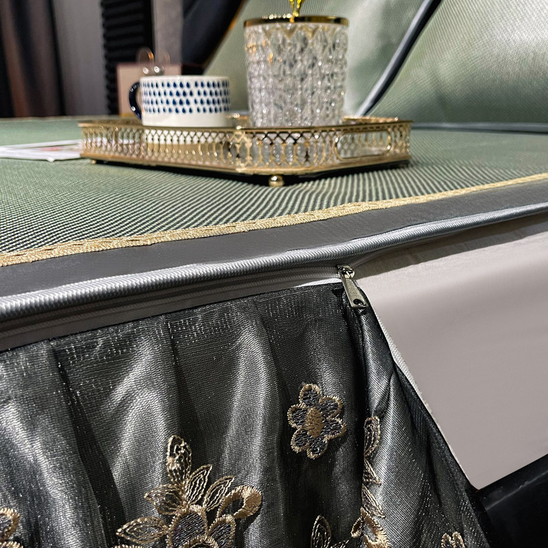 夏季冰藤席三件套冰丝凉席可水洗可拆卸床裙款防滑空调软席子折叠,淘宝优惠券,粉丝福利购,淘宝优惠卷