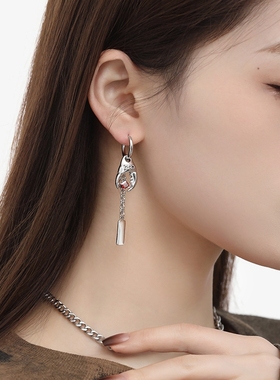 鱼头星星时髦耳坠时尚个性独特小众螃蟹钳耳环夸张感锁骨链耳饰