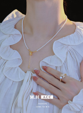 鱼头星星小众设计感民族风金色葫芦女生锁骨链珍珠项链官方正品潮