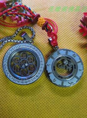 六明磁铁吊坠六字大明咒钢项链六字真言经文管挂件磁石情侣不绣纲