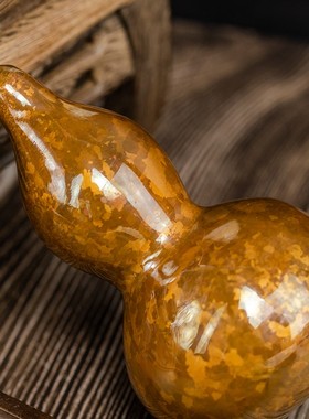 云南会泽斑铜土金勇监制葫芦客厅卧室书房办公室家居工艺品