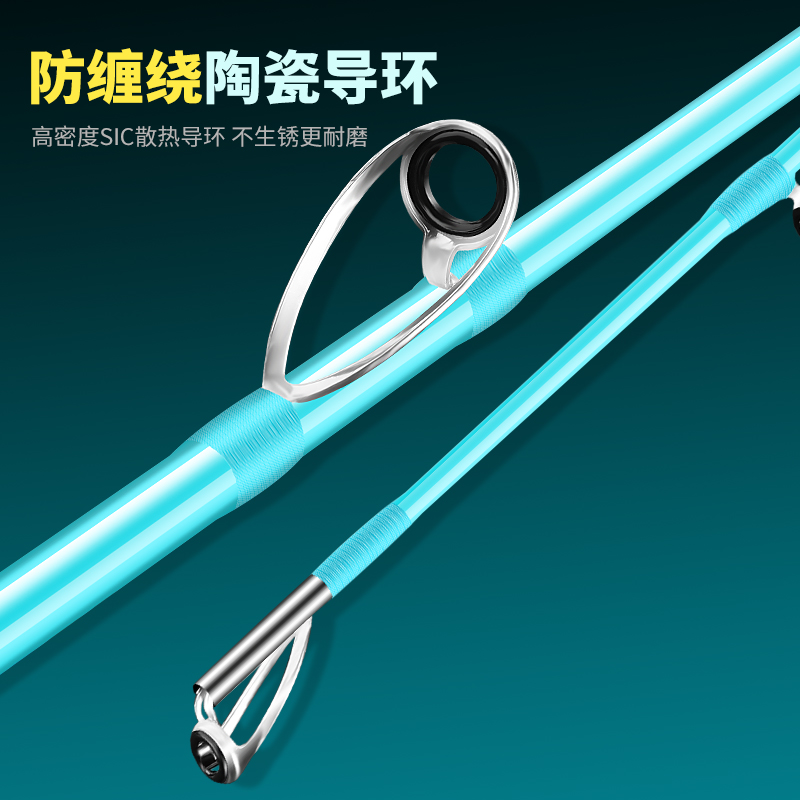 近海船竿慢摇铁板竿船钓杆全实心竿稍岸投伊海钓快抽轻型远投路亚 - 图0