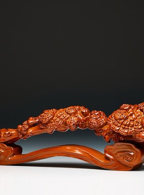 梨木雕如意新房客厅酒柜玄关家居装饰实木质工艺品乔迁礼品