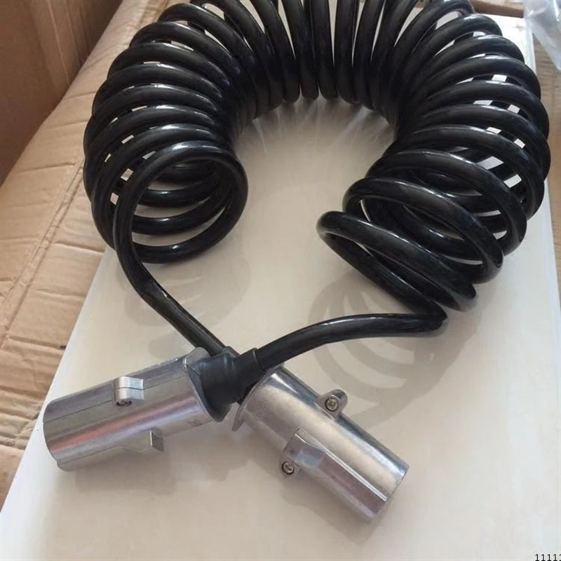 加长大圈汽车挂车线半挂车连接线七芯螺旋线总成挂车七孔电线铝头 - 图1