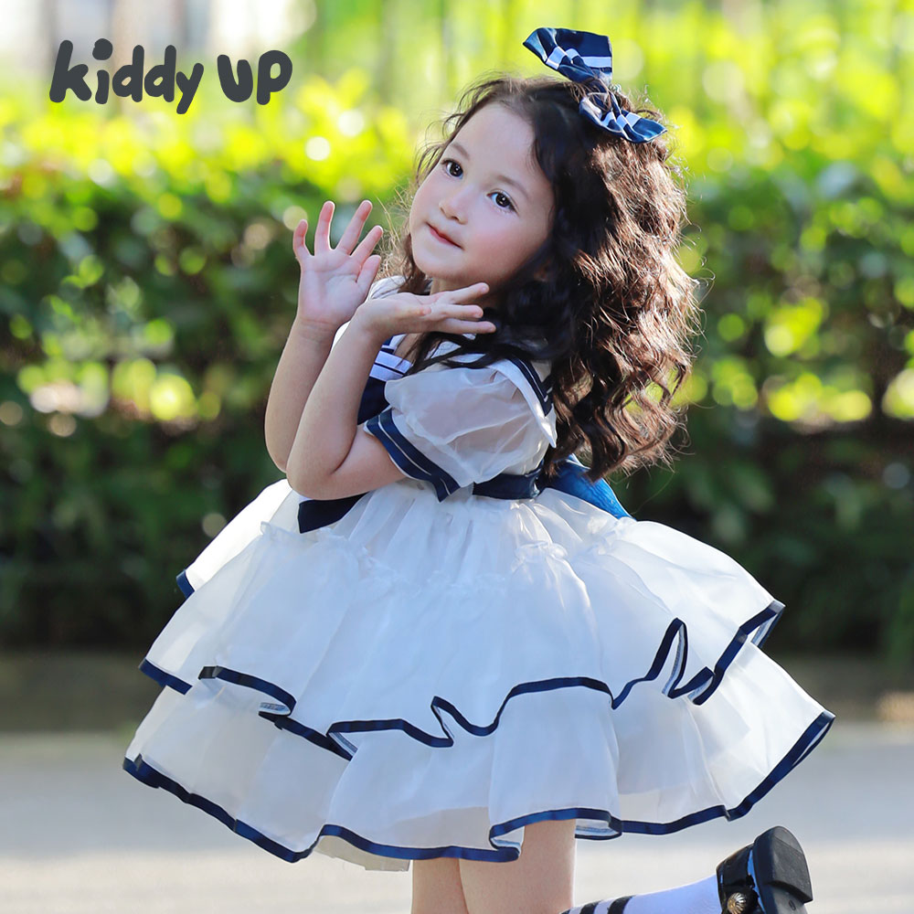 Kiddy up航海少女洛丽塔连衣裙夏季洋气法式高能感海军风公主裙
