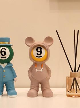 卡通黑八台球厅俱乐部玄关装饰创意摆件台球小子店铺开 业礼物摆