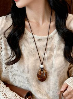 新中式项炼女配饰毛衣项炼长款吊坠项炼饰品装饰项炼女款毛衣炼
