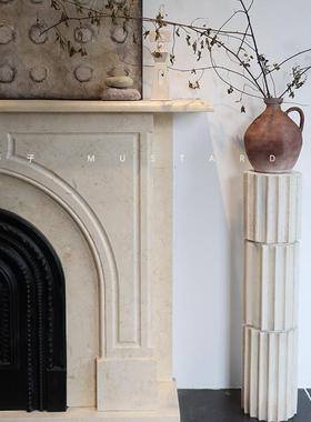 法式中古风罗马柱子客厅装饰品艺术底座雕塑台博主玄关落地摆件