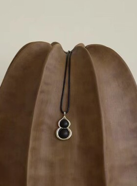 青岛出口复古风黑檀木葫芦项链高级感时尚毛衣项链百搭气质项链