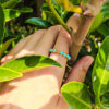 Qingdao export niche natural turquoise beads adjustable necklace gold wire rope bracelet ring earrings set