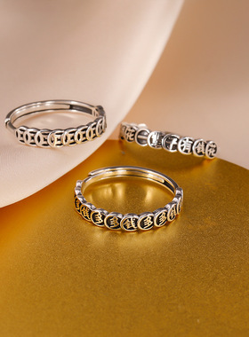 925纯银钱多多戒指女小众设计