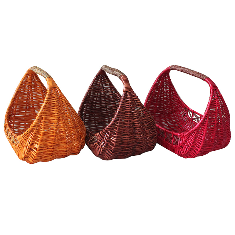 柳编水果篮手提藤编圆形采摘篮礼品篮道具购物篮礼品篮藤编包装篮 - 图3