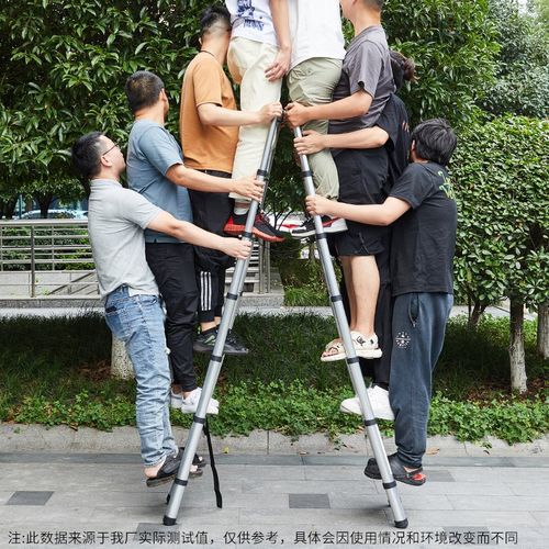 可行走人字梯伸缩梯子家用铝合金工程折叠梯子木工便携升降梯走梯 - 图2