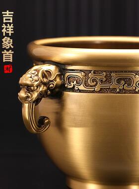 铜聚宝盆百福缸摆件装饰品办公室乔迁新中式开业家居礼品