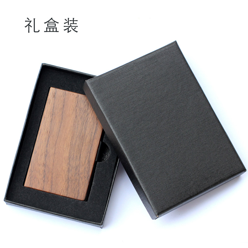 木质名片夹男士高档商务实木名片盒女士创意时尚名片盒礼品刻字 - 图2
