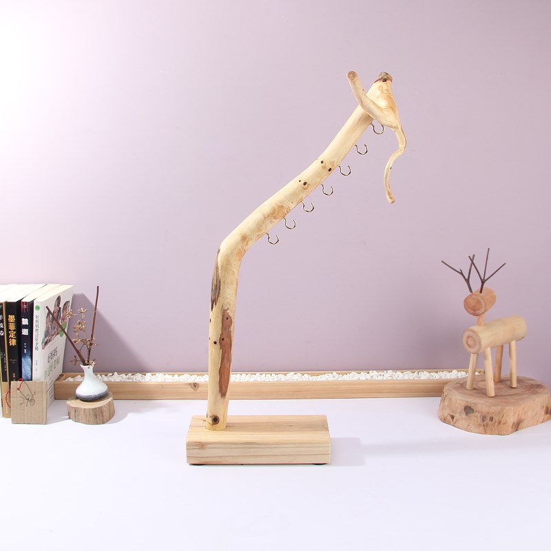 创意实木笔架原木树枝毛笔挂随型树枝挂毛笔收纳架书房笔搁摆件 - 图0