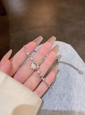 韩系ins风甜美抽拉式花朵手链
