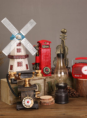 照相电话收音留声老式物件复古怀旧酒柜小道具装饰品