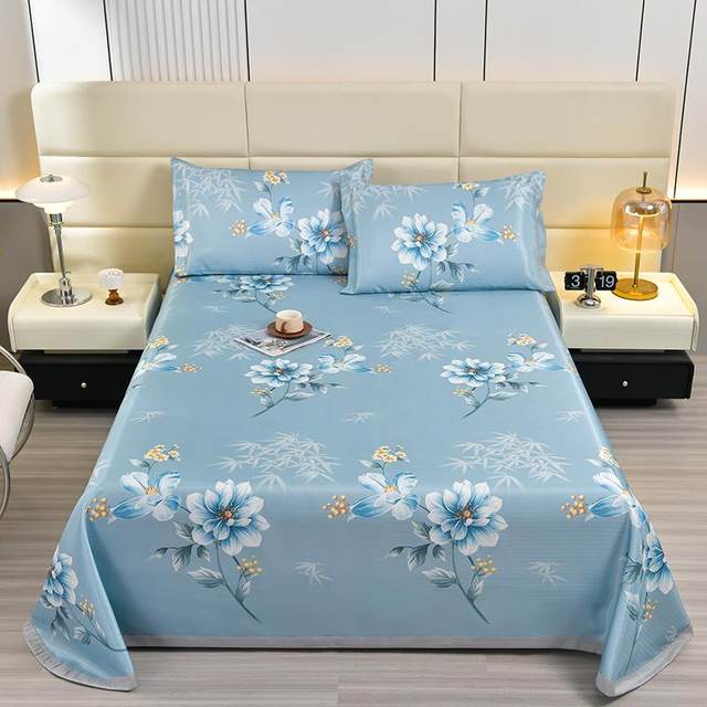 Summer ice silk mat three-piece set washable folding household soft mat single and double air conditioning sheet mat 2024 new model