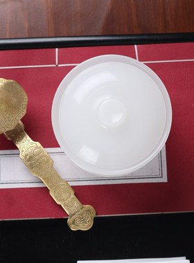 新古典仿玉茶杯盖碗样板房家居茶室客厅茶几软装饰工艺品