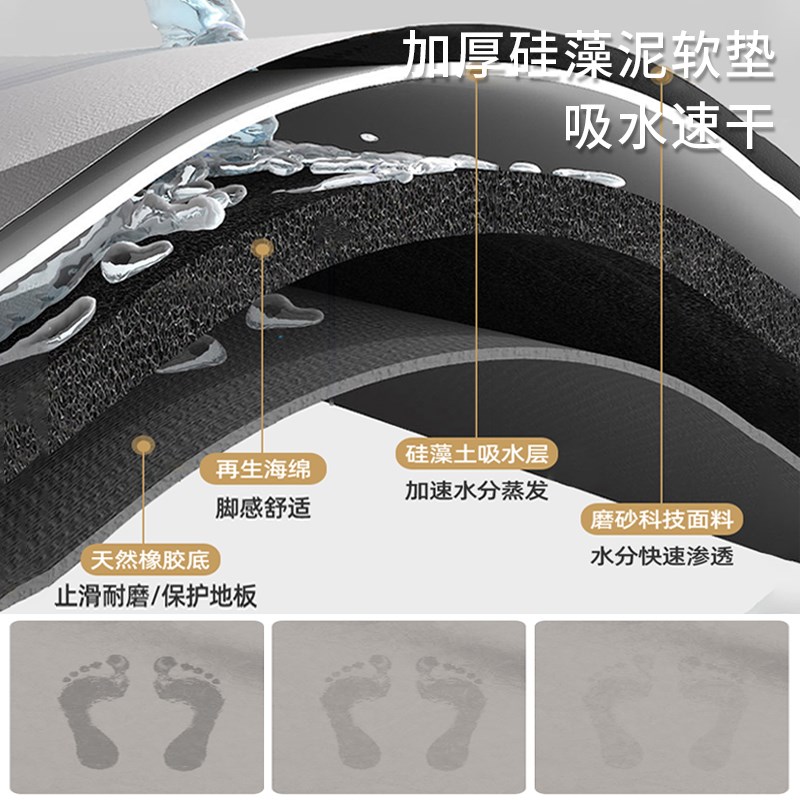 厨房专用地垫硅藻泥吸水吸油防滑可擦免洗耐脏脚垫2025新款地毯垫 - 图1