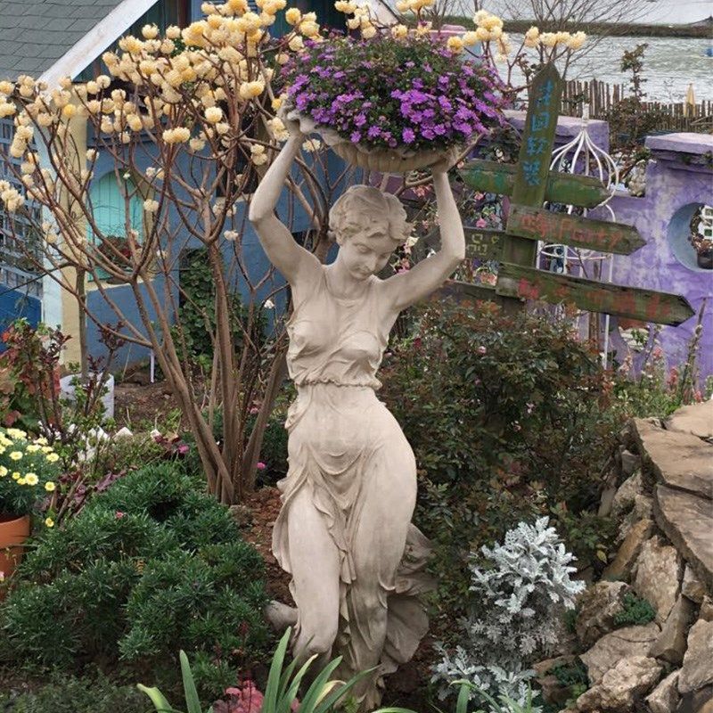 欧式仕女玻璃钢雕像园盆落地酒店庭院人物婚庆景观装饰品,淘宝优惠券,粉丝福利购,淘宝优惠卷