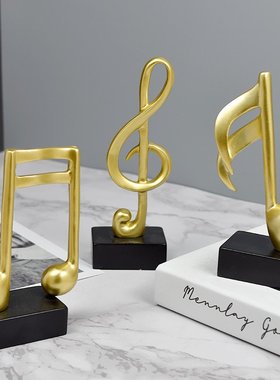 现代简约音乐奖杯五线谱音符钢琴摆件家居装饰品钢琴房工艺品礼品