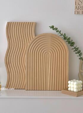 日式创意不规则木质托盘ins风桌面香薰首饰收纳盘客厅装饰摆件