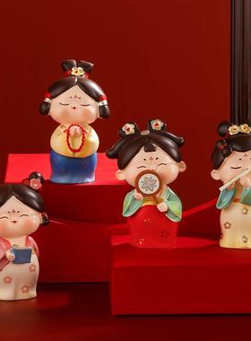 西安文创纪念品古风唐仕女小摆件办公室桌面装饰品生日礼物送女生