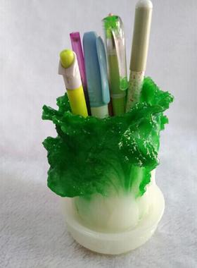 白菜笔筒创意装饰品摆设家居客厅房间树脂工艺品笔筒书房