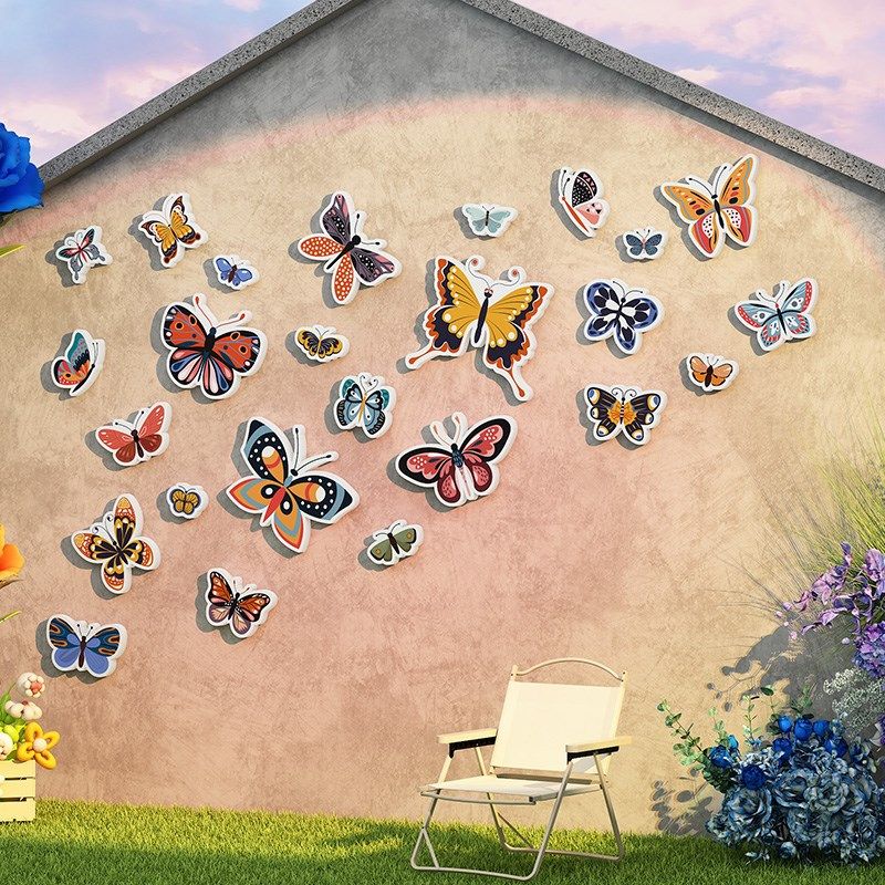 鲜店铺拍照区布置立体蝴蝶纸咖啡馆氛围装扮墙新场景画,淘宝优惠券,粉丝福利购,淘宝优惠卷