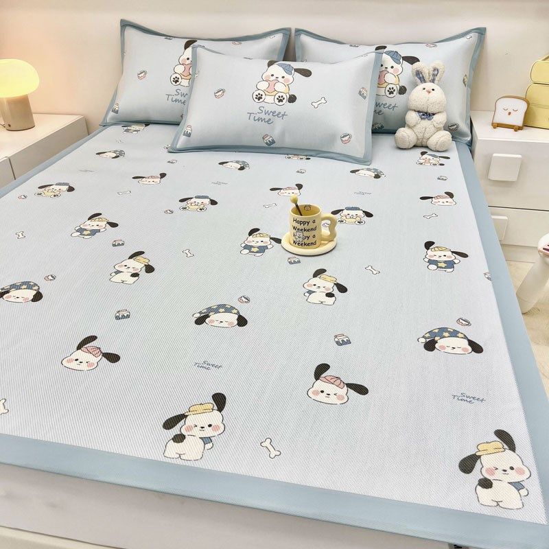 2024新款5A抗菌小清新数码印花冰藤席 150*200cm 床席款-贪吃小猫,淘宝优惠券,粉丝福利购,淘宝优惠卷