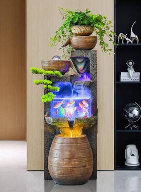 招财流水喷泉摆件循环水景观鱼缸办公室落地客厅室内加湿假山造景