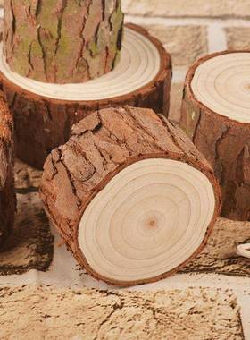 小木桩盲盒底座摆件原木墩树桩树干拍摄道具手工diy园艺壁炉装饰