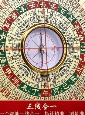 【专业】万福堂高精度罗盘6.8.9.10寸三元三合综合强磁天池罗经仪