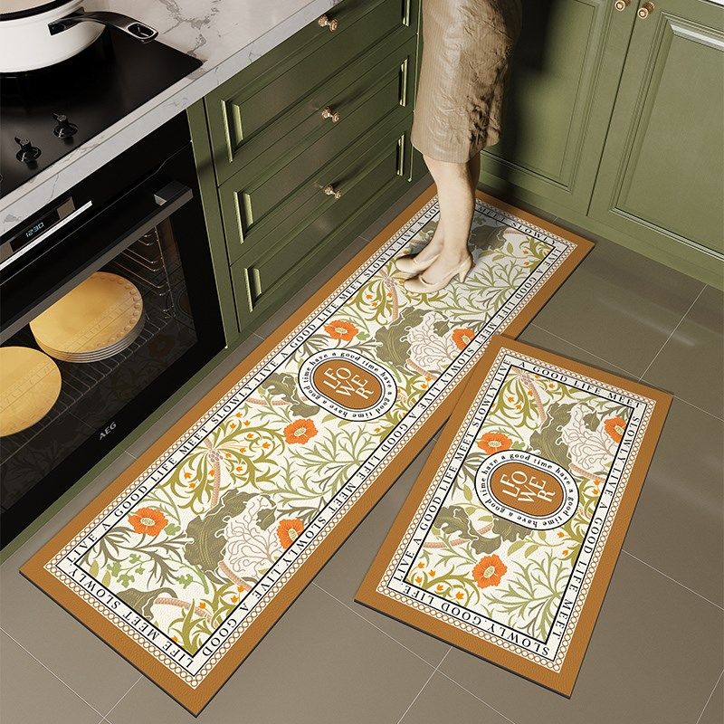 美式厨房地垫防水防油长条脚垫可擦免洗pvc防滑耐脏专用地毯定制,淘宝优惠券,粉丝福利购,淘宝优惠卷