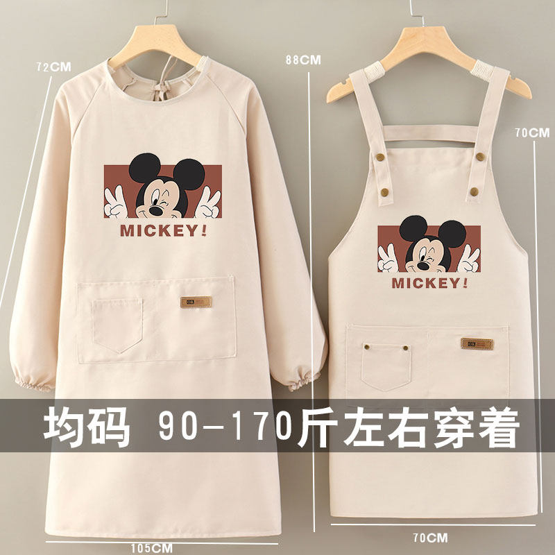 时尚成人帆布长袖围裙透气耐磨工作服定制logo简约家用厨房罩衣女,淘宝优惠券,粉丝福利购,淘宝优惠卷