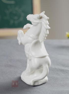 陶瓷白色马生肖动物酒柜摆件玄关家居饰品客厅装饰品工艺品摆设品