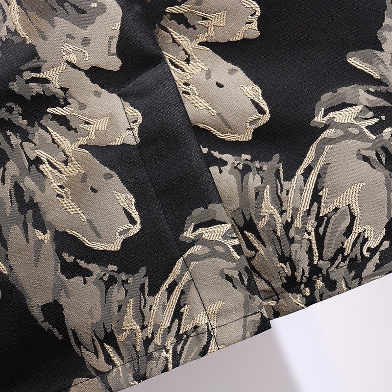 优雅花色提花半身裙女2021秋冬新款高腰中长款开叉一步裙包臀中裙,淘宝优惠券,粉丝福利购,淘宝优惠卷