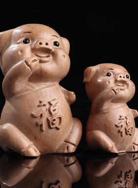 桃木十二生肖大号摆件手把件鼠牛虎兔龙蛇马羊猴鸡狗猪家居工艺品