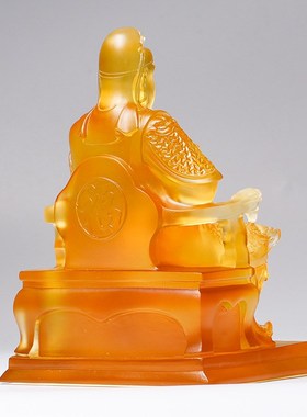 琉璃关公财神关二爷桌面商铺商店聚财招财摆件家用佛像家居供奉