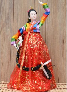 韩国民俗 人偶娃娃摆件朝鲜族绢人韩国家居装饰礼品工艺品
